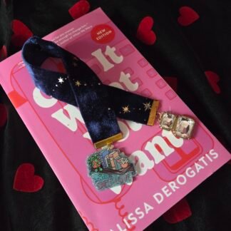 Sapphire blue 'shelf-love' velvet bookmark