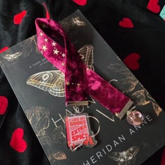 Ruby red 'extra spicy' velvet bookmark