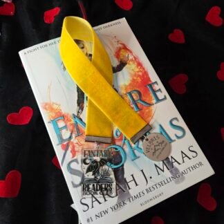 Bright yellow 'Fantasy Reader' velvet bookmark