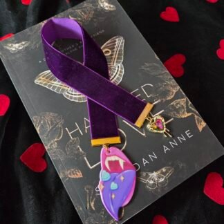 Deep purple 'vampire' velvet bookmark