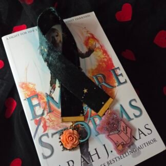 Emerald green 'busy reading' velvet bookmark