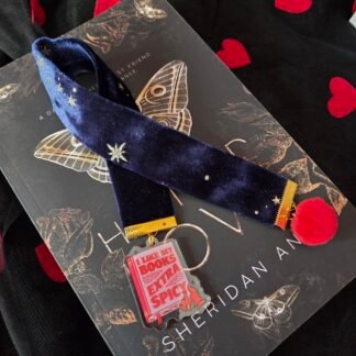 Sapphire blue 'extra spicy' velvet bookmark
