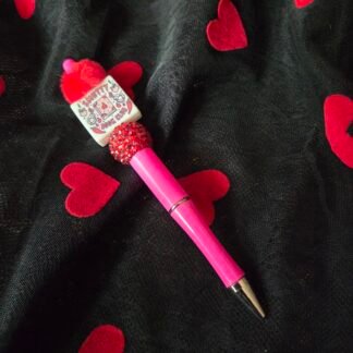 Beaded pen - Smutty book club (hot pink)