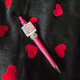 Beaded pen - Smutty book club (sparkly pink)