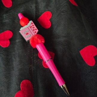 Beaded pen - Burn book (hot pink)
