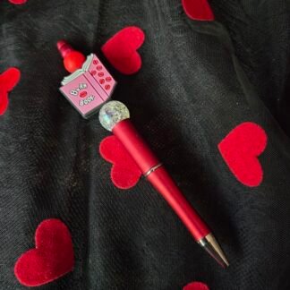 Beaded pen - Burn book (red)