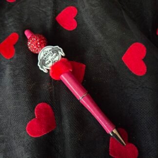 Beaded pen - Bat boys fan club (sparkly pink)