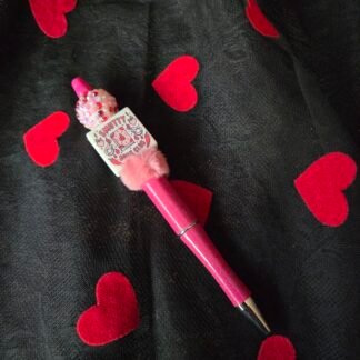 Beaded pen - Smutty book club (sparkly pink)