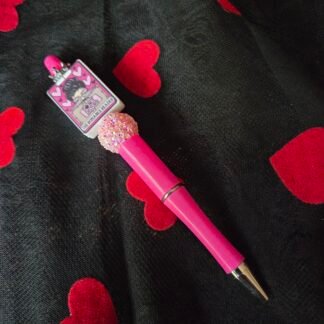 Beaded pen - The Reader (hot pink)